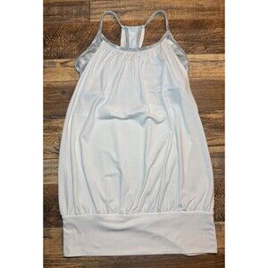Lululemon Gray & White Sleeveless Athletic Top With Built In Bra Size‎ 4